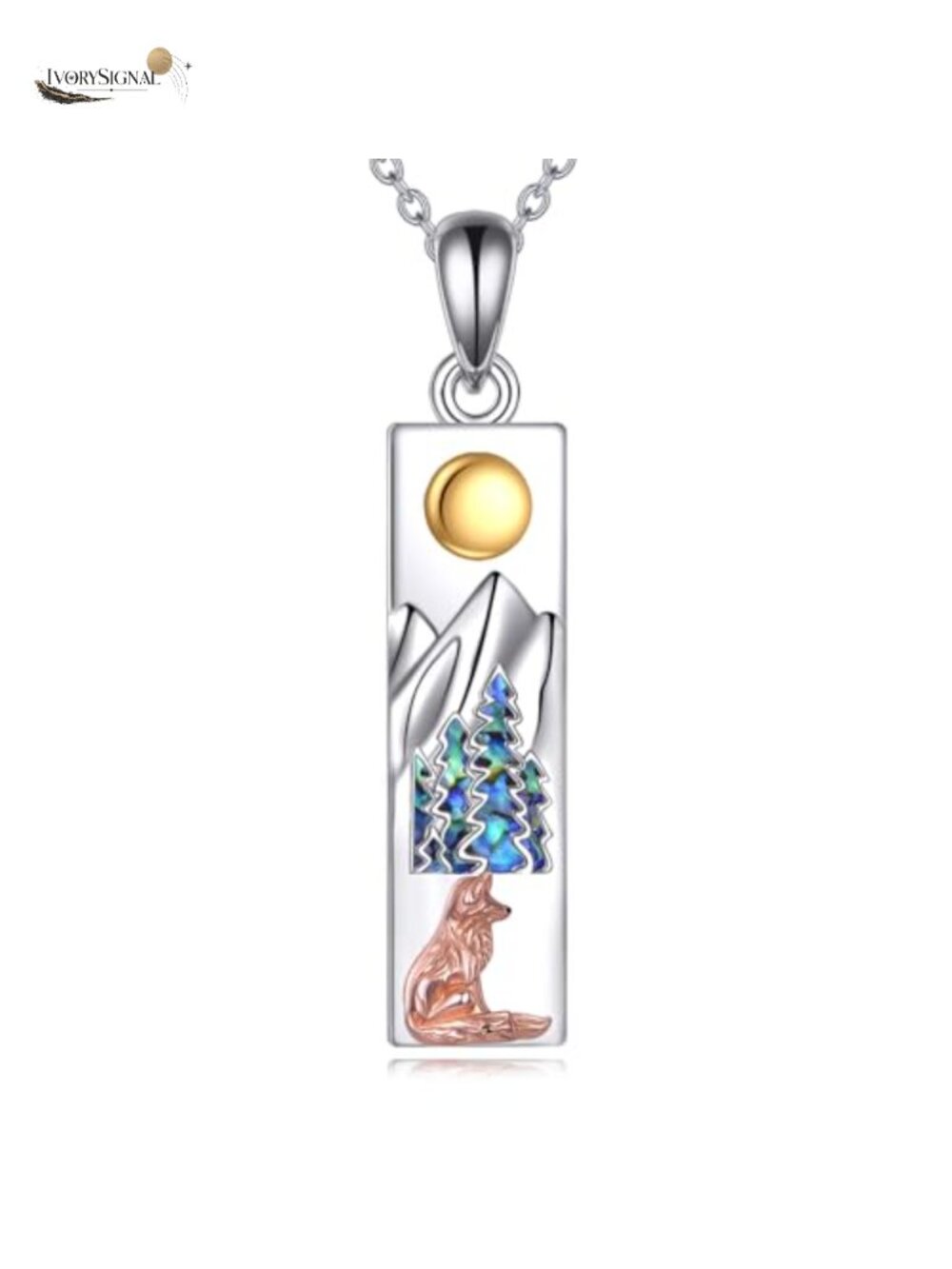 925 Sterling Silver Mountain Fox Pendant Necklace Nature Lovers Gift